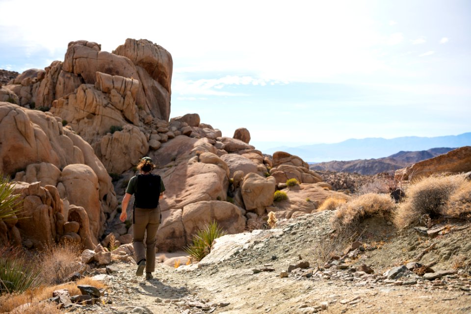 Hiker on Mastodon Peak Trail