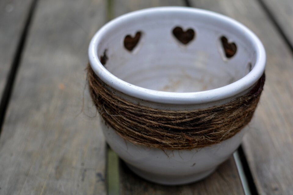 White pot empty pot potted