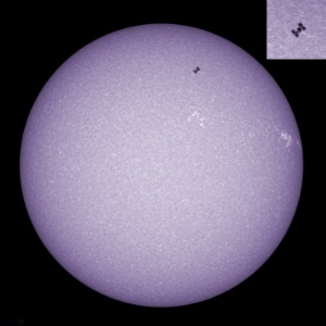 Today's Sun with International Space Station Transit. photo