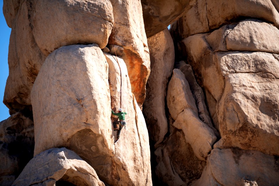 Climber stewards climbing in Hidden Valley Campground