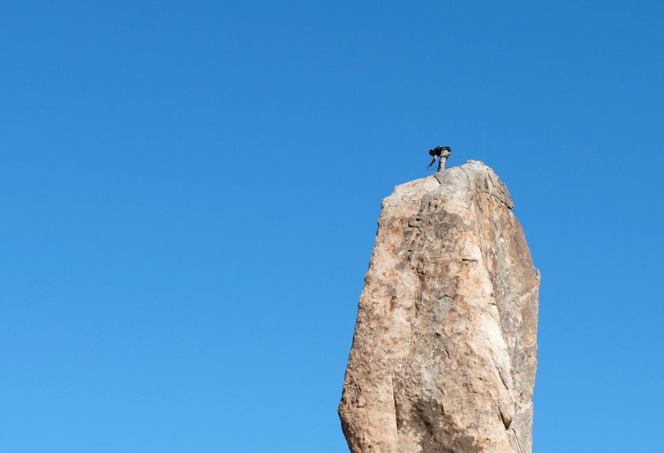 Climber on Headstone Rock