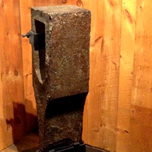 At the #ironworks skilled ironworkers used this 500 pound #hammer to smash and stretch #iron into bars. This hammer is still in pretty good after being buried for nearly 300 years!