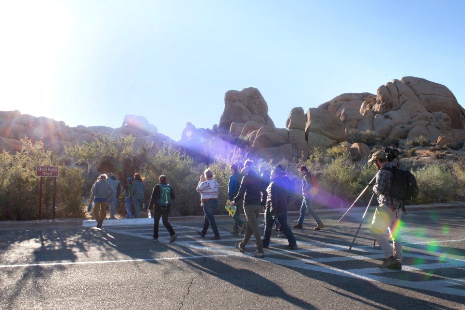 Hikers on Skull Rock Trail