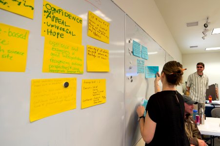 Sticky Notes on a Whiteboard at a Climate Change Training for Joshua Tree Interpretive Rangers