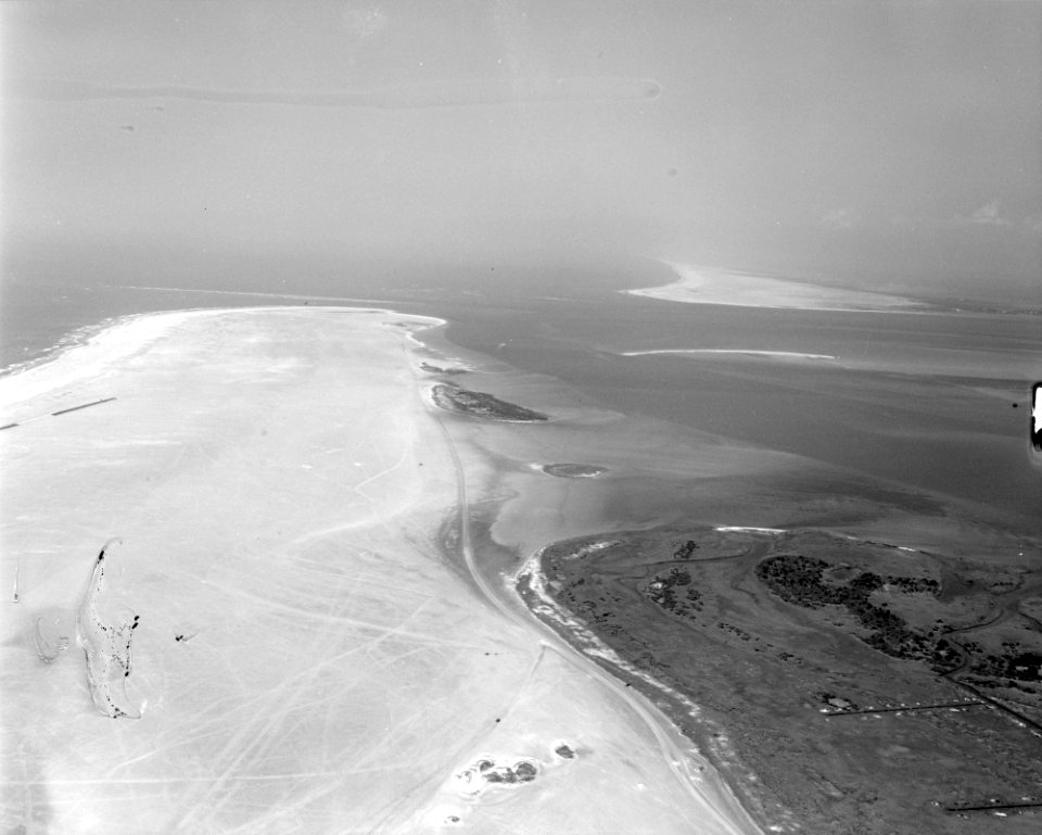 Ocracoke Inlet aerial view from June 7, 1966