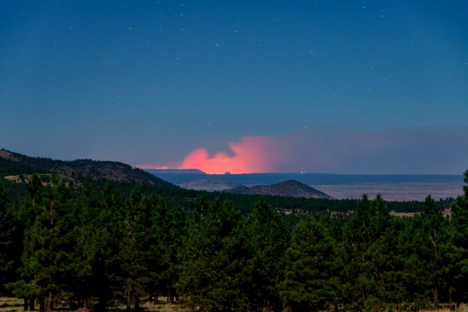 Flagstaff view of Fuller Fire (GCNP)