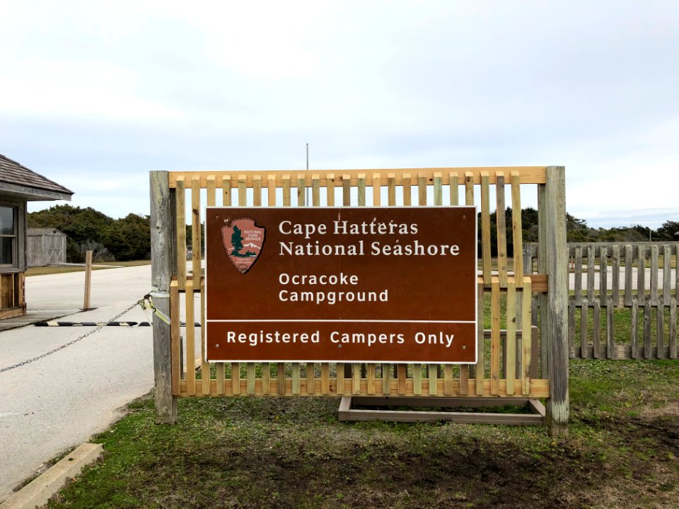 Ocracoke Campground sign 2.18.20