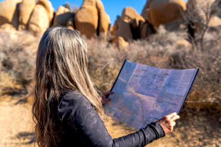 Visitor using map photo