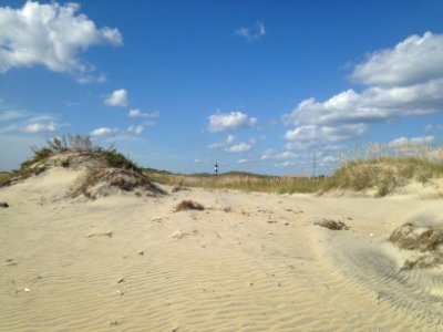Distant view of the Bodie Island Lighthouse