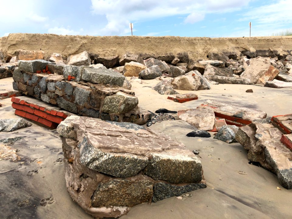 Original Cape Hatteras Lighthouse Fence Foundation Uncovered