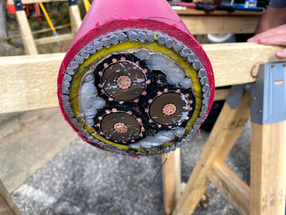 Cross Section of Underground Cable Line under Pole Road
