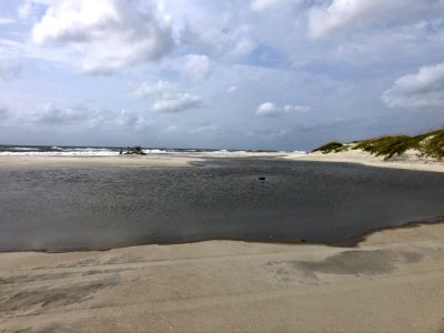 Hurricane Teddy - Ocracoke, large tidal pool that formed between Ramps 70 and 72 09-19-2020
