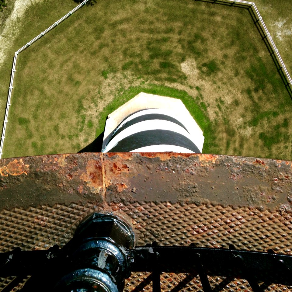 View looking down from the Cape Hatteras Lighthouse