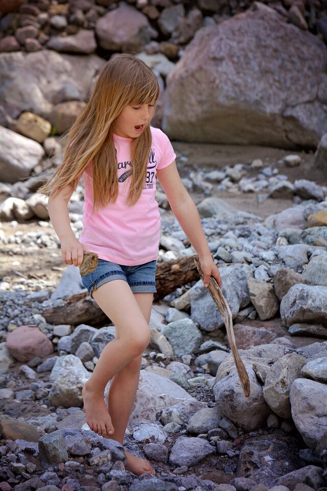 Girl long hair blond