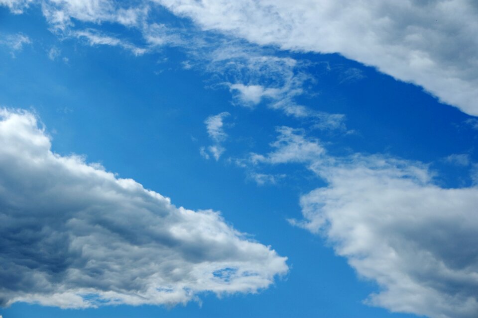Blue sky clouds mood
