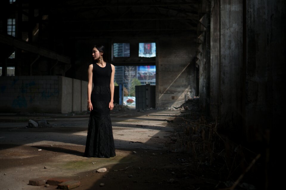 Female women wearing black skirt ruins of women