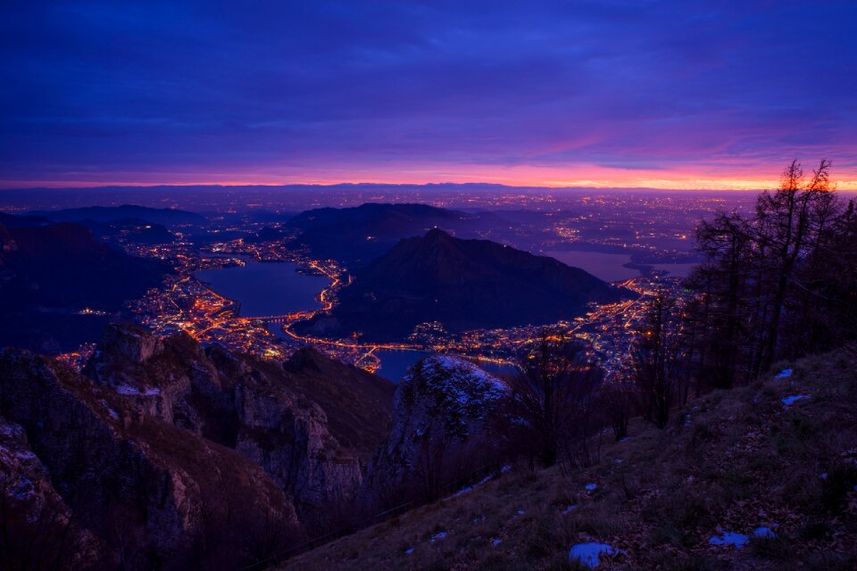 Night evening landscape photo