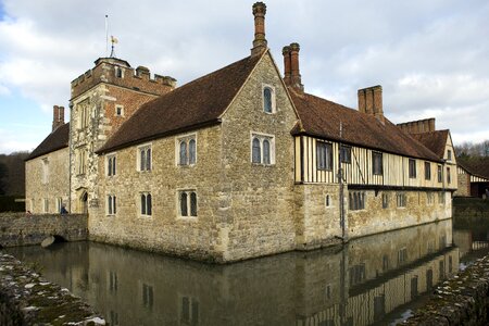 Brickwork timber frame construction architecture photo