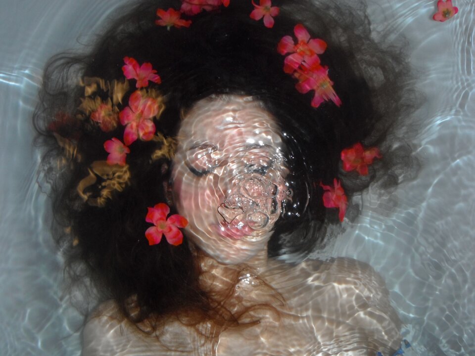Underwater woman hair