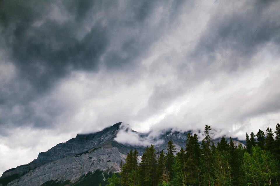 Weather overcast rock