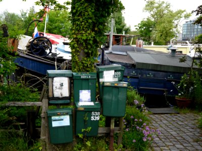 2013.06 - 'Mail boxes of Dutch houseboats and old ships', at the quay-border of Prins Hendrikkade in Amsterdam city; urban photography by Fons Heijnsbroek, the Netherlands photo