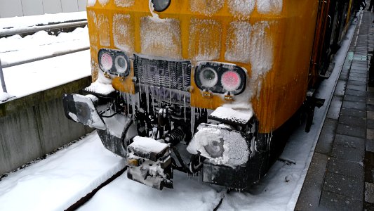 2010.12 - 'Photo of a frozen train in winter at Central Station Amsterdam', urban photography of The Netherlands in the public domain by Fons Heijnsbroek, geotag. photo