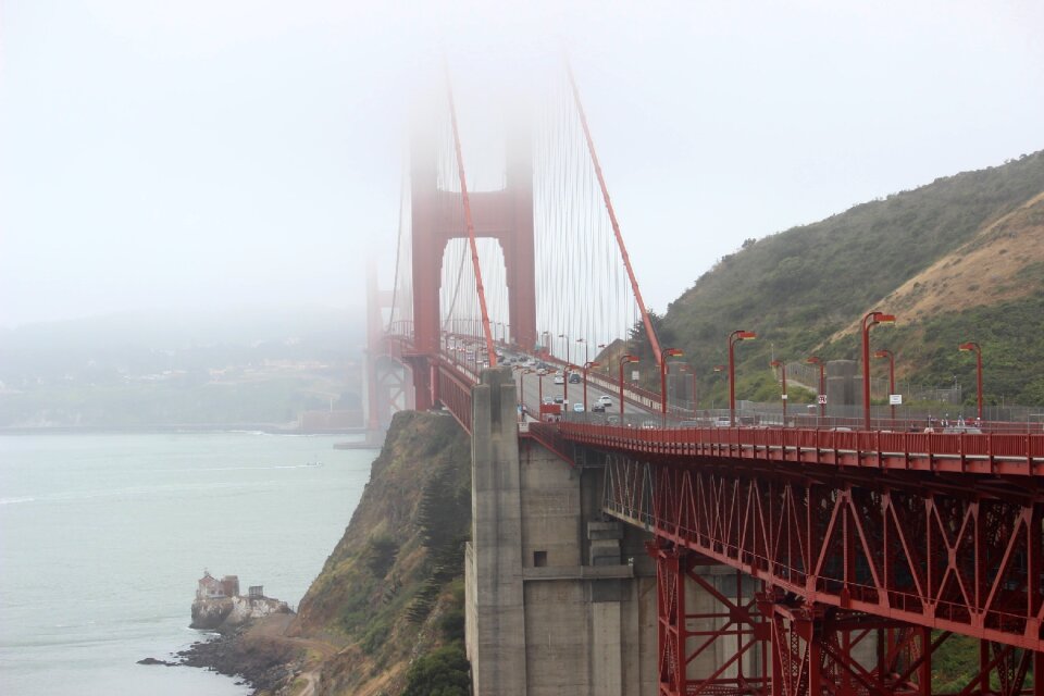 Cars road fog photo