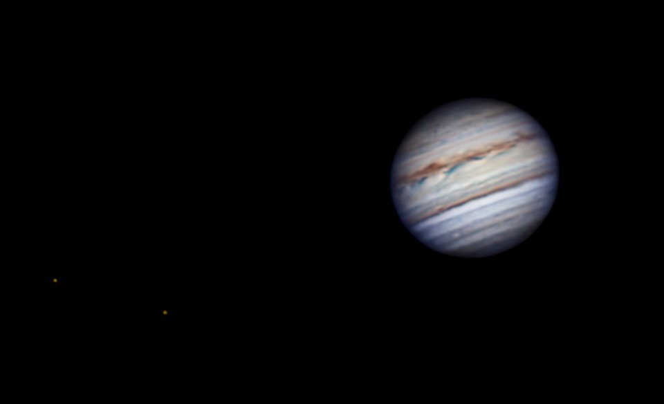 Jupiter, Io and Ganymede