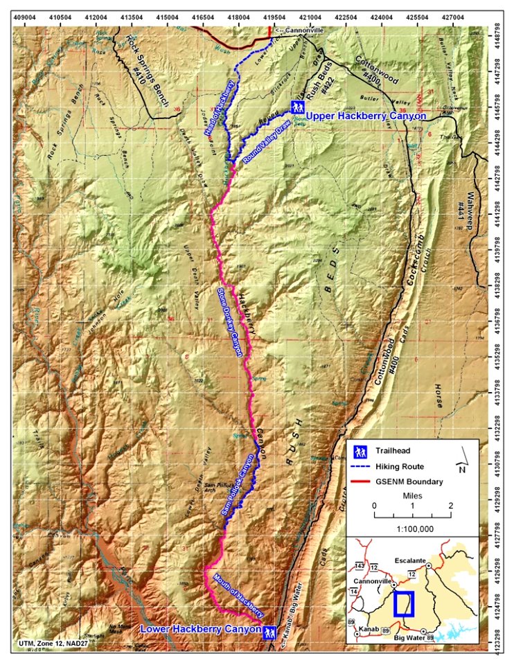 Hackberry Canyon Map