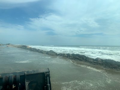 Hurricane Teddy - Attempting to Rebuild Dune at North End of Ocracoke Island 09-23-2020
