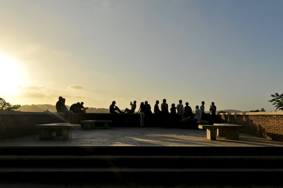 Summer people silhouettes