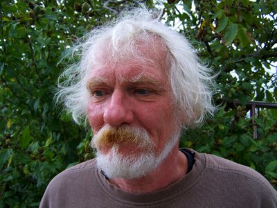 Old man fall hair portrait