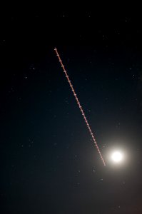 Night Sky: Landing airplane