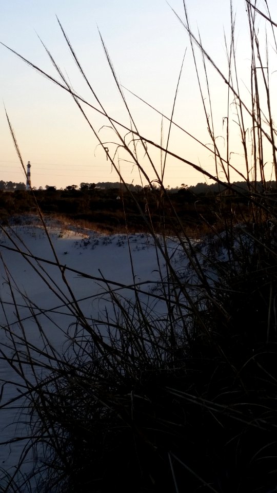 Distant view of Bodie Island Lighthouse