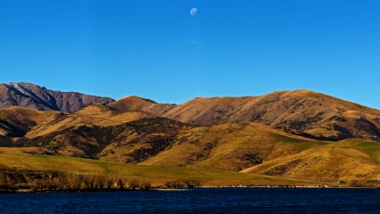 Moon over Lake Opuha
