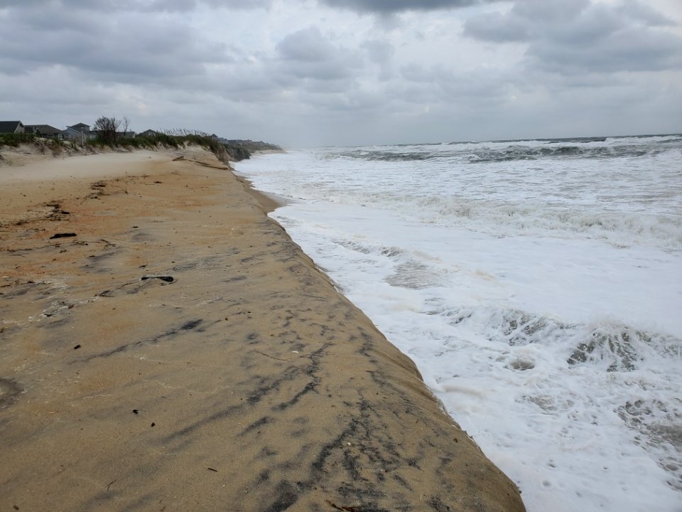 Hurricane Teddy - Hatteras Island, looking north from Ramp 38 to avon 09-19-2020