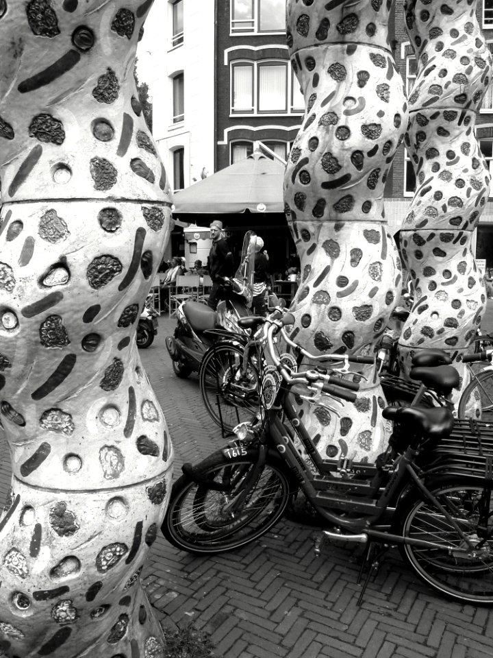 2013.06 - 'Black & White Still-life picture of street sculpture art', in Amsterdam city, De Pijp-district; urban photography of the Netherlands, Fons Heijnsbroek