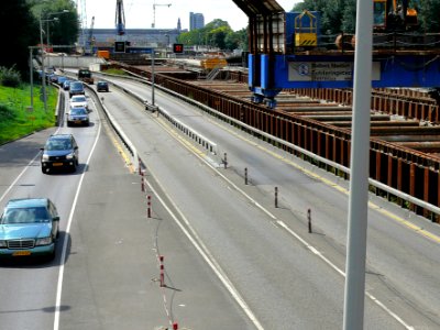 2007.08 - 'View over entrance, IJ-tunnel for cars' and the construction site for the subway-tunnel under the IJ-water; on the North side of Amsterdam; Dutch city photo + geotag, Fons Heijnsbroek, The Netherlands photo