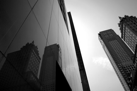 City skyscrapers black and white