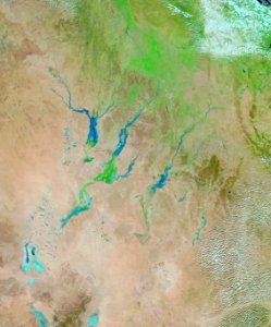 Lake Eyre Aqua satellite image 3rd April 2019