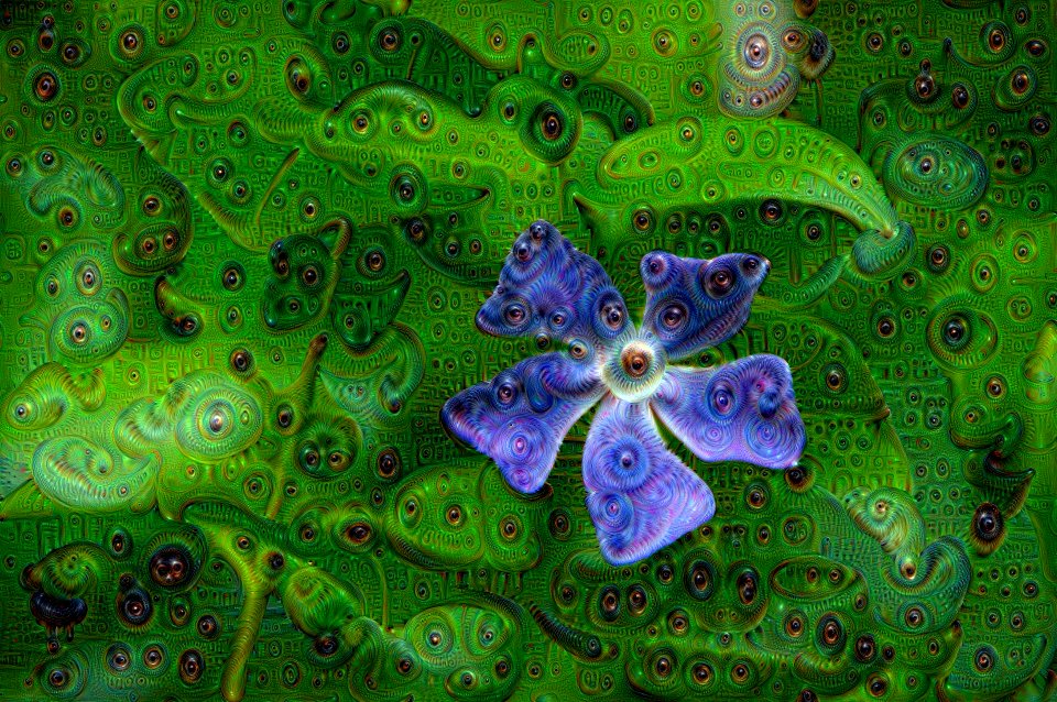 Google Deep Dream: Blue Flower