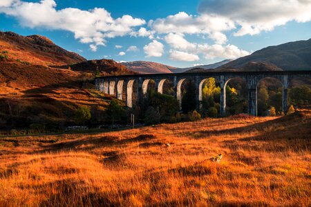 Stone arches grassland