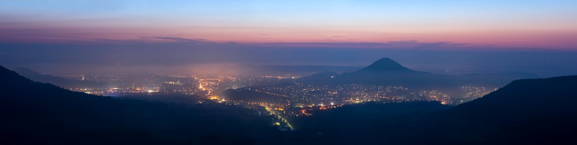 Night fog city photo