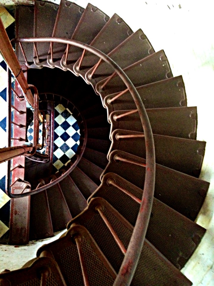 Looking down Cape Hatteras Lighthouse stairs