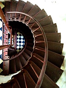Looking down Cape Hatteras Lighthouse stairs