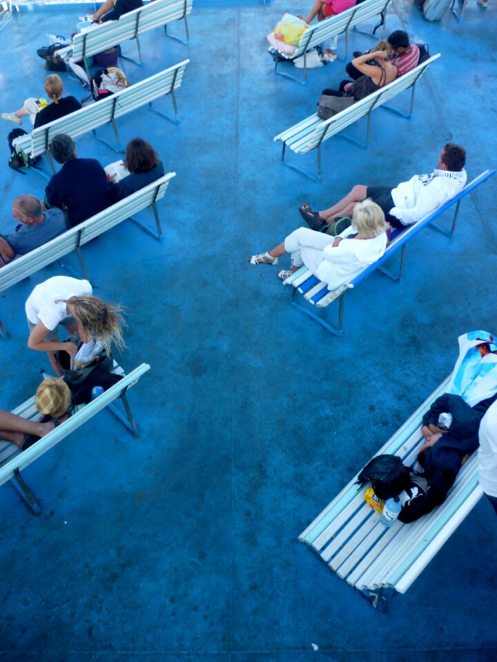Bench blue idleness