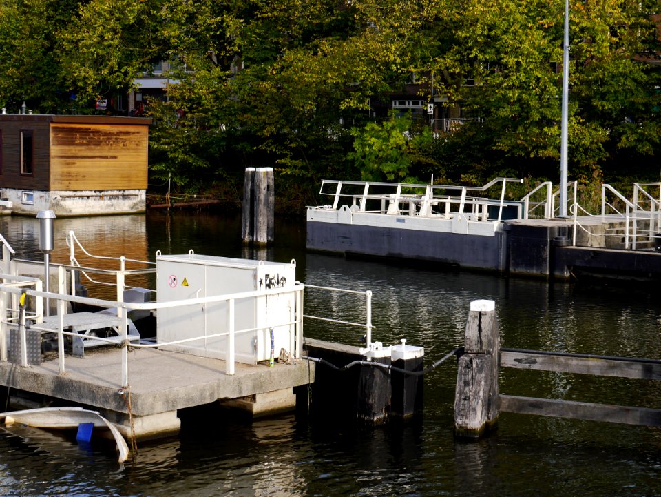 Free photo Amsterdam: picture of water locks in Amsterdam city, in the canal NieuweVaart; urban photography, october 2018 photo