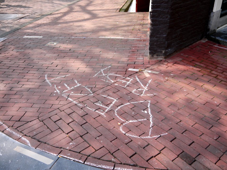 2015.04 - Amsterdam photo, street-sign - reservation, a few days before Kingsday in the streets, by children for selling; a geotagged free urban picture, in public domain / Commons CCO;  city photography by Fons Heijnsbroek, The Netherlands