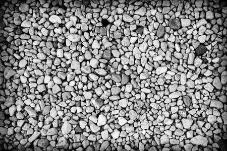 Pebbles gravel black and white