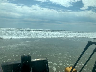 Hurricane Teddy - Dune Wall Gone at North End of Ocracoke Island 09-23-2020